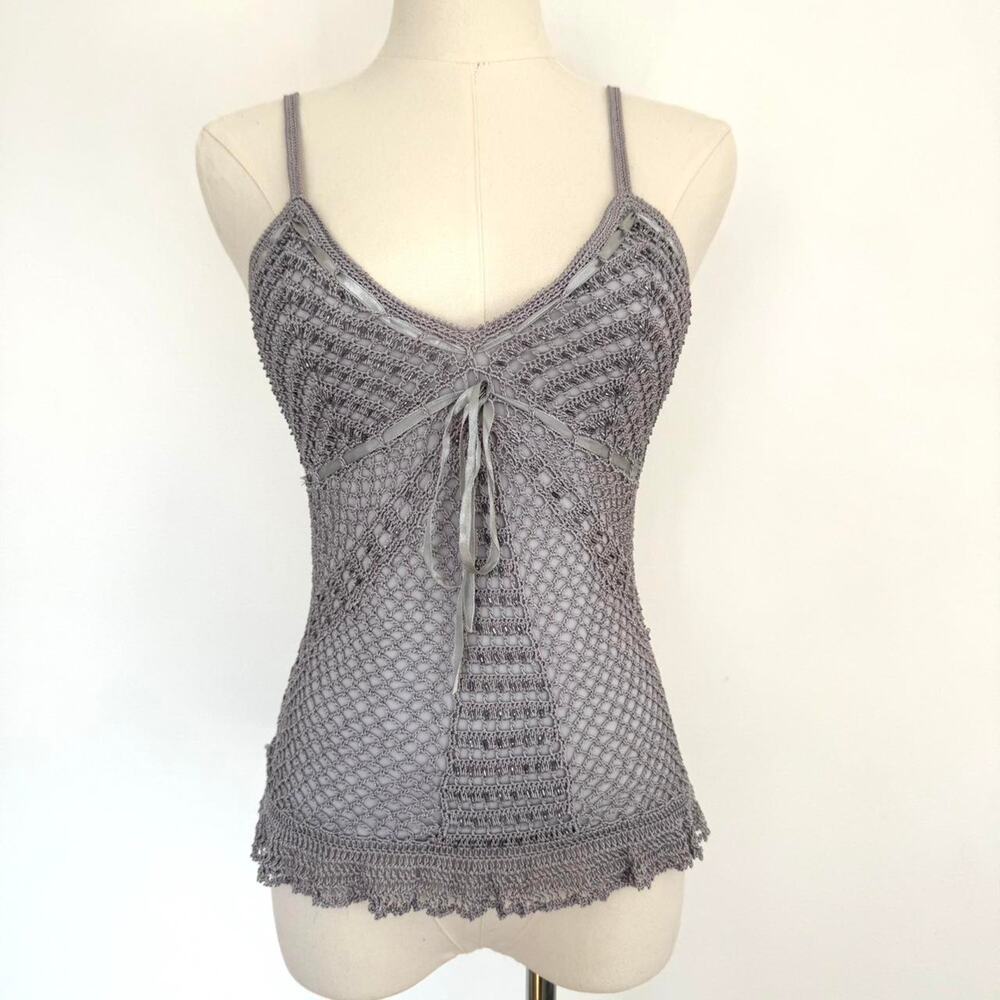 VINTAGE XOXO CROCHET CAMI TOP
